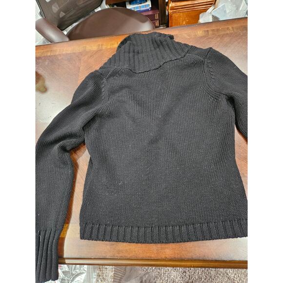 Banana Republic 100% Merino Wool Black Rhinestone Cardigan Sweater Cropped Sz M - Picture 7 of 7